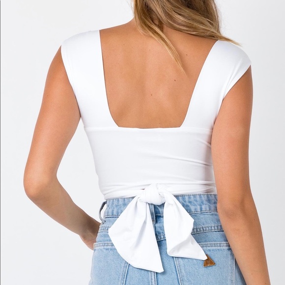 Princess Polly Porto Cervo Tie Up Crop Top - Picture 3 of 6